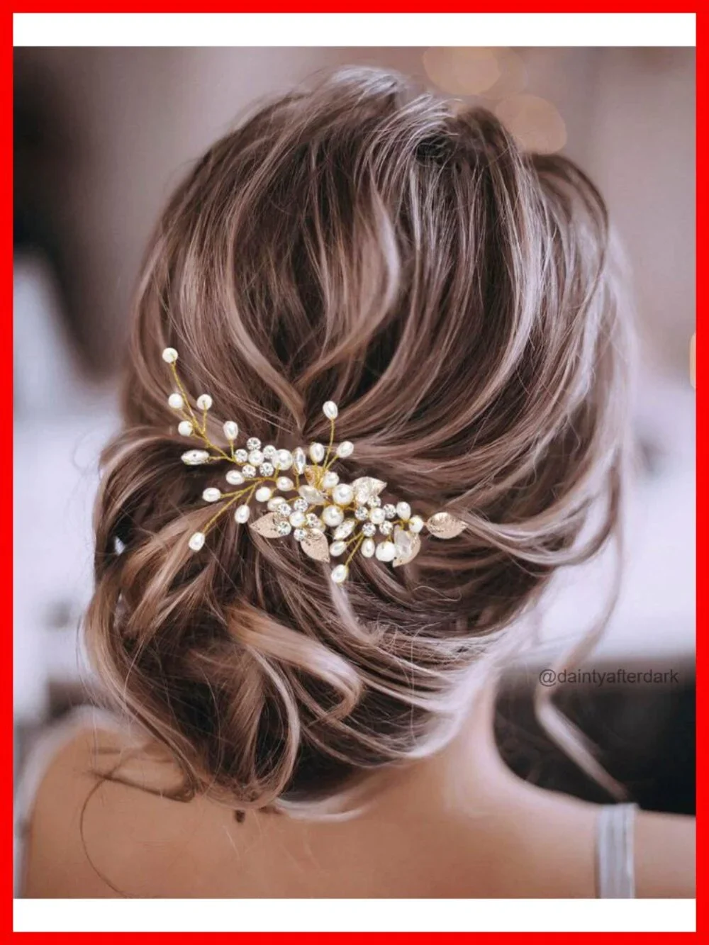 Bridal Pearl Leaf Hair Vine Headpiece Wedding Hair Accessory Rhinestone